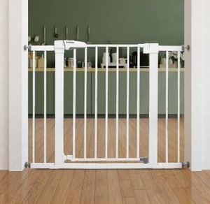 lot 10928 image: Black Babelio Baby Gate for Doorways and Stairs,