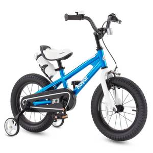 lot 11916 image: RoyalBaby Freestyle Toddlers Kids Bike 12 Inch Childrens Learning Bicycle with Training Wheels Boys Girls Beginners Ages 3-4 Years, Blue