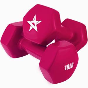 lot 11918 image: Yes4All Dumbbell Vinyl Coated - 10 lbs - Pink Yarrow - Pair