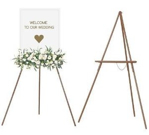 lot 11922 image: MEEDEN Easel Stand for Wedding Sign Wood Tripod for Poster Board - Wooden Easel Standing for Display Welcome Picture