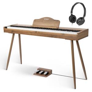 lot 11936 image: STRICH Digital Piano 88 Keys, Hammer-Action Weighted Keyboard, Full size Electric Piano Keyboard with Stand, 25Wx2 Speakers, Supports USB-MIDIWireless Connecting SDP-300S (Color Walnut Wood)