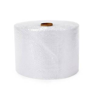 lot 12901 image: Amazon Basics Bubble Cushioning Wrap Packing Material for Fragile Items, Perforated, 12 inch x 175 ft Long Roll, Small 316, Clear