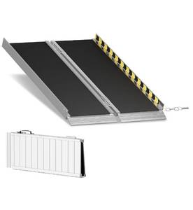 lot 12923 image: ORFORD Portable Wheelchair Ramp 4FT, 48L�28.7W Handicap Ramps, Non-Skid Aluminum Wheel Chair Ramp, Threshold Ramps for Doorways, Wheelchair Ramps for Home Steps, Stairs, Entry, Doorways