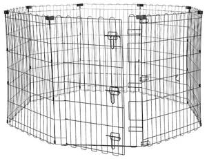 lot 12932 image: Amazon Basics Foldable Octagonal Metal Exercise Dog Playpen - IndoorOutdoor, Single Door, Medium (8 Panels, 24 x 36), Easy to assemble and store, 36 - Medium, Black
