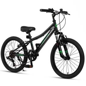 lot 13903 image: AVASTA 20 Big Kids Mountain Bike for Age 6 7 8 9 10 11 12 Years Old Boys Girls Teen with Suspension Fork Front & Rear Dual Hand Brakes 6 Speeds Drivetrain, Black