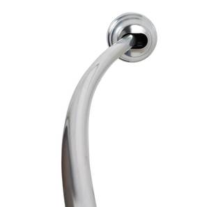 lot 13911 image: NeverRust Rustproof Adjustable Tension Curved Shower Rod Brushed Nickel
