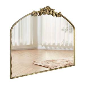 lot 13923 image: CASOLLY Gold Arched Mirror 40X31, Vintage Antique Baroque Mantel Mirror with Ornate Metal Frame, Victorian Dress Wall Mirror for EntrywayFireplaceLiving RoomHallwayBathroomBedroom