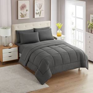 lot 30105 image: Twin XL Comforter Set for College Dorm �� Stay-Put Fitted Sheet �� Built-In Sheet Straps �� Ultra Soft & Wrinkle-Resistant �� Dorm Room Essentials for Guys & Girls �� Twin Extra Long Bed Set, Gray