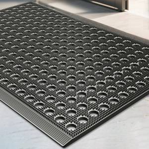 lot 30106 image: Mibao Front Door Mat, Heavy Duty All Weather Dirt Trapping Waterproof Non-Slip Drainage Welcome Entrance Doormats, Mud Mat for Garage Home Pool Entry Commercial, 35.5 x 24, Grey