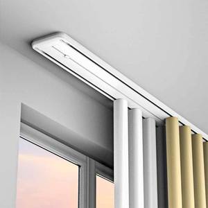 lot 30115 image: HLHHDFC Double Track Curtain Rail Ceiling Mounted,Silent Heavy Aluminum Duty Curtain Track System,Sliding Rails for Curtains, Room Divider for Bedroom Living Room Hospital,White(3M(10.8FT))