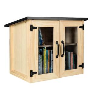 lot 30124 image: Ilyapa Outdoor Library Book Box - Free Literature Exchange Kit for Outside - Little Wood Cabinet for Sharing Books and Arts - 20x14x19 Inch