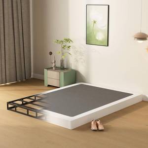 lot 30126 image: DiaOutro 4 Inch Full Size Box Spring with Fabric Cover, Noise Free Mattress Foundation, Heavy Duty Bed Base, Easy Assembly, Black, White