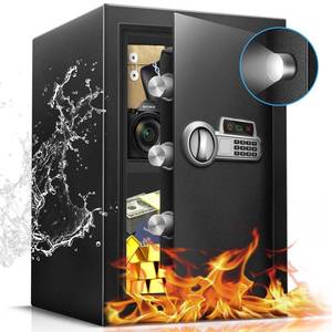 lot 30129 image: Fdsutvit Fireproof Safe Box 2.2 Cu Ft, Steel Security with Digital Electronic Keypad, Safety Lock Box, Sensor Light, Removable Shelf, Home Safe for Valuables Documents Money Jewelry Guns