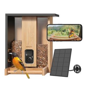 lot 30137 image: NETVUE by Birdfy Smart Bird Feeder with Camera Solar Powered, Permanent AI Identify 6000 Bird Species & Motion Detection, Renewable Upgraded Bamboo Wood, Ideal Gift
