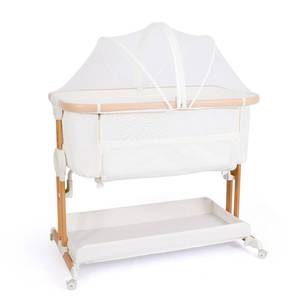 lot 30145 image: bicystar Baby Bassinet Bedside Sleeper 2 in 1 with Wheels, Arms Reach Co Sleeper Breathable All Mesh with Mattress, Incline Option, 5 Adjustable Heights for Newborn to 6 Months Infant