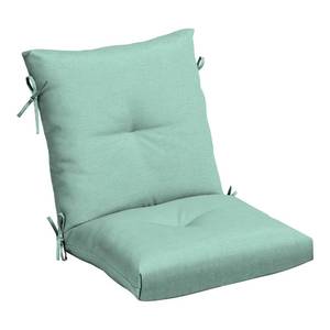 lot 30146 image: Arden Selections Outdoor Plush Modern Tufted Blowfill Dining Chair Cushion, 21 x 40, Water Repellent, Fade Resistant, Tufted Cushion for Dining and Bistro Chairs 21 x 40, Aqua Leala