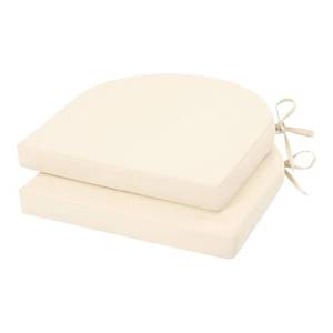 lot 30147 image: UArtlines Outdoor Chair Cushions Set of 2, Waterproof Round Corner Seat Cushions, Patio Chair Cushions for Outdoor Furniture,Seat Cushions with Ties for Patio Garden Dining 17x16x2, Cream