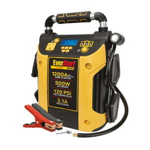 lot 60751 image: EverStart Maxx J5CPDE 1200 Peak Amps Jump Starter  Power Station  500W Inverter  120 PSI Compressor