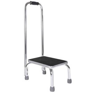 lot 61657 image: Vaunn Medical Foot Step Stool with Handle and Anti Skid Rubber Platform, Lightweight and Sturdy Stool for Children, Adults and Seniors, Chrome