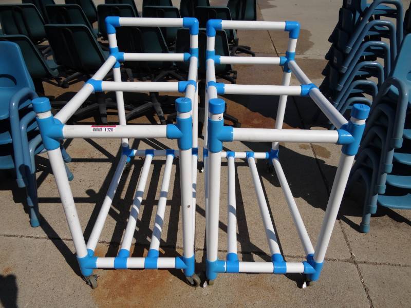 lot 1020 image: (2) Poly Rolling Pool Carts