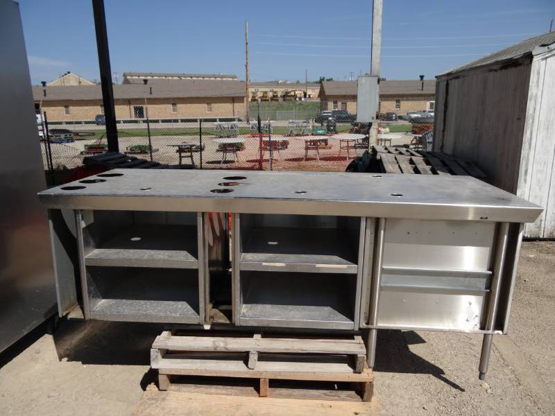 lot 1056 image: Delfield Stainless Top Metal Frame Table