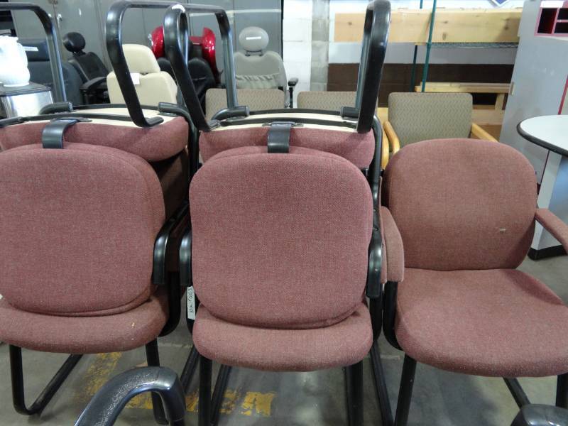 lot 1099 image: (5) Matching Maroon Waiting Room Chairs