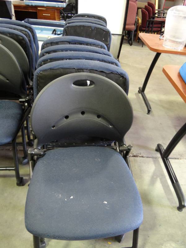lot 1132 image: (17) Matching Rolling Semi-Stackable Chairs