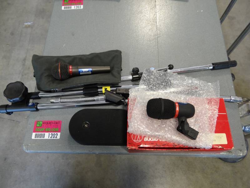 lot 1202 image: Mic Stand, Mic, Small Mic Stand And Stationary Mic