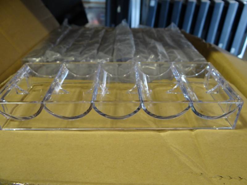 lot 1265 image: Case Of New 5 Section Poker Chip Trays