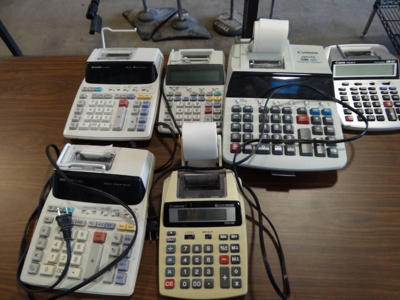 lot 1274 image: (6) PrinterCalculators And Hand Held Printers