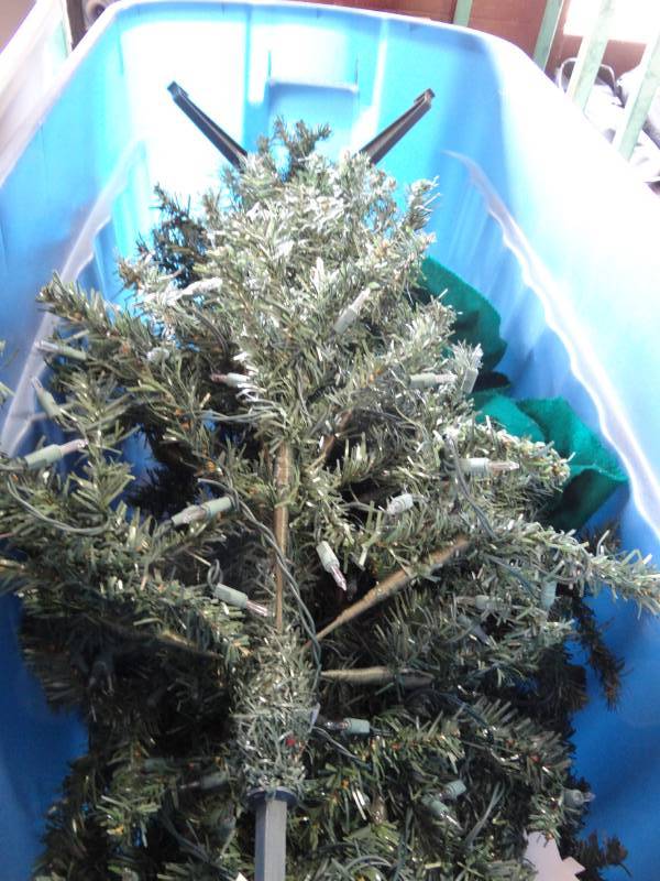 lot 1288 image: Artificial Christmas Tree and Decorations