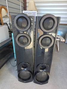 lot 38 image: LG S66T3-S Tower Speakers with Dual Subwoofers