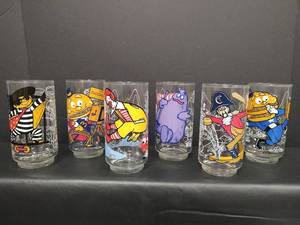 lot 107 image: Vintage McDonalds Character Drinking Glass Collection