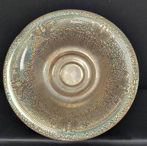 lot 124 image: Vintage Iridescent Compote Dish with Ornate Base