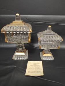 lot 143 image: Vintage Crystal Wedding Bowl with 22 carat Gold Trim including Description of Bowls Original Use