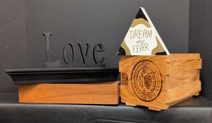 lot 166 image: Vintage Wooden Box with Decorative Elements