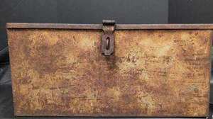 lot 226 image: Vintage Industrial Metal Storage Box with Compartments