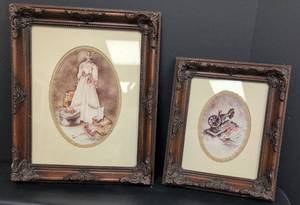 lot 264 image: Vintage Framed Sewing Theme Art Prints