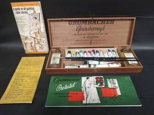 lot 280 image: Vintage Grumbacher Gainsborough Artists Oil Color Set No. 310