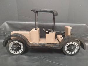 lot 332 image: Handcrafted Wooden Model T Car