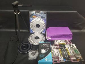lot 334 image: Mixed Accessories Bundle Lot - Samsung Wireless Fast Charger, LED Camping Lights, Camera Tripod and More