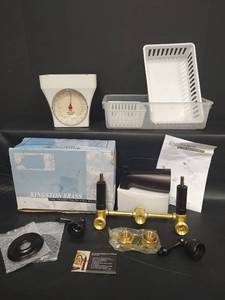 lot 340 image: Kingston Brass Oil Rubbed Faucet and Hardware, Kitchen Scale and More