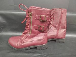 lot 347 image: Rue21 etc. Burgundy Lace Up Zipper Boots, Size 78
