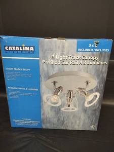lot 394 image: NIB Catalina 3-Light Track Canopy Fixture