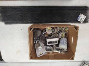 lot 397 image: Assorted Lot - Metal Lock-In Gutter Guard, Five Pieces 36 inches Long and Assorted Pressure Guages, Handheld Magnet and More