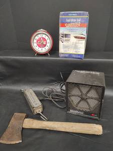 lot 400 image: Assorted Lot - 1970s Coca-Cola Alarm Clock, 50 lb Hanging Scale and More