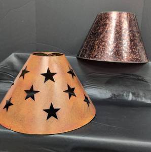 lot 408 image: Star Punched Metal Lamp Shade Set