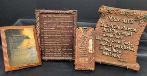 lot 462 image: Vintage Religious Wall Plaque Collection with Scripture Verses
