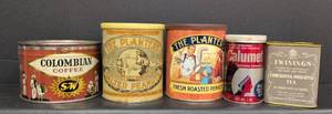 lot 466 image: Classic S&W Colombian Coffee Tin and Other Collectible Tins
