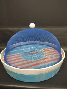 lot 481 image: Double Platter Food Cover Set with Mesh Domes